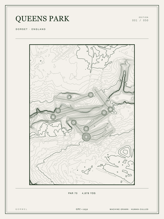 Queens Park Golf Course Print | Topographic Map Wall Art