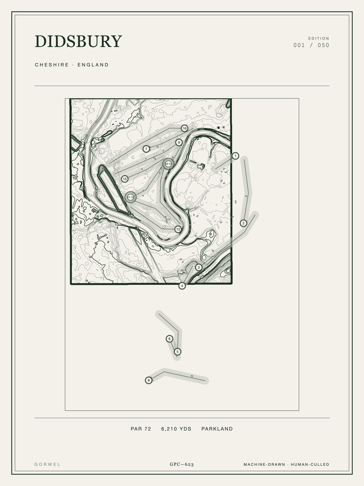 Didsbury Golf Course Print | Topographic Map Wall Art