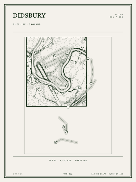 Didsbury Golf Course Print | Topographic Map Wall Art