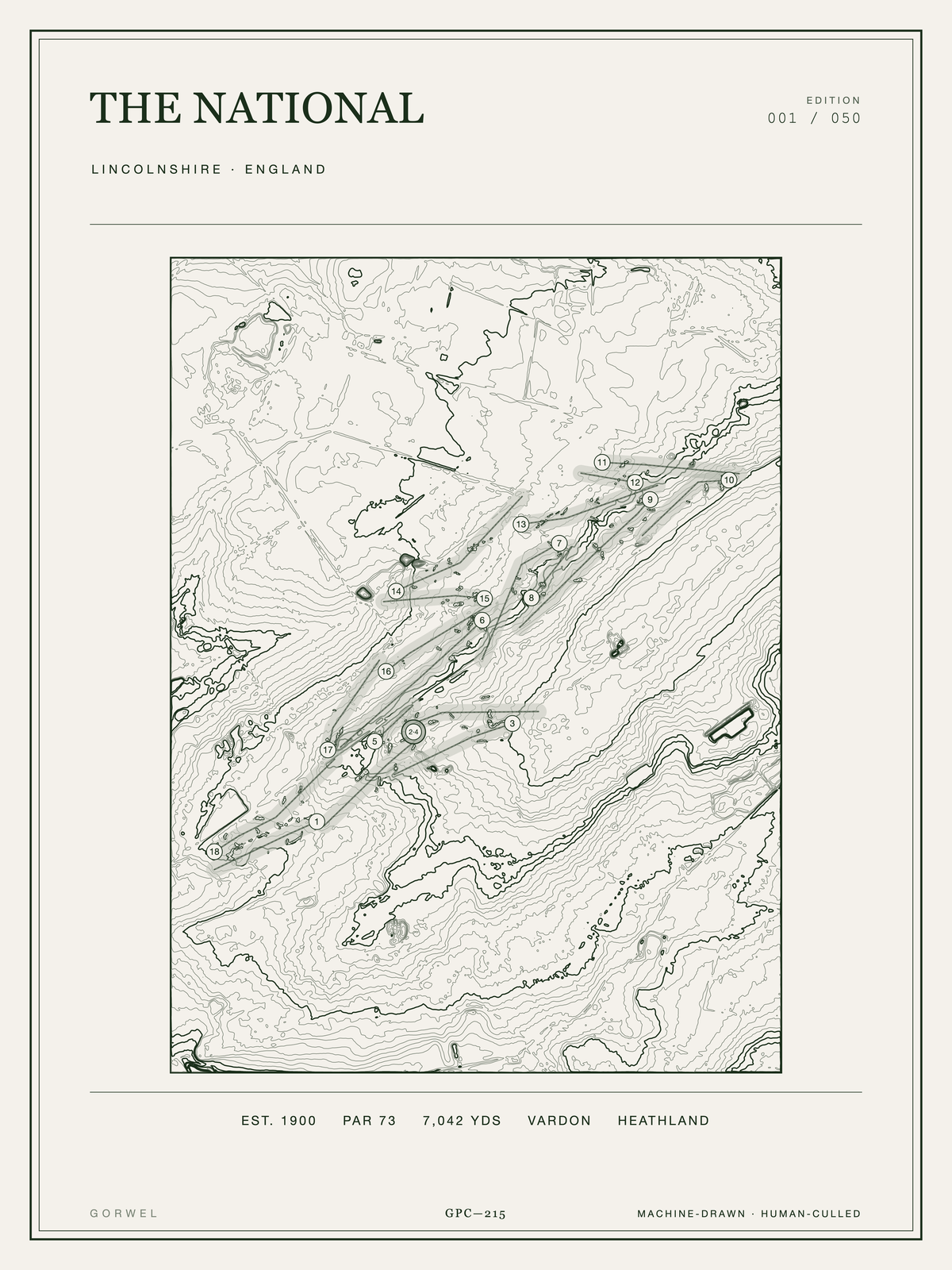 The National Golf Course Print | Topographic Map Wall Art