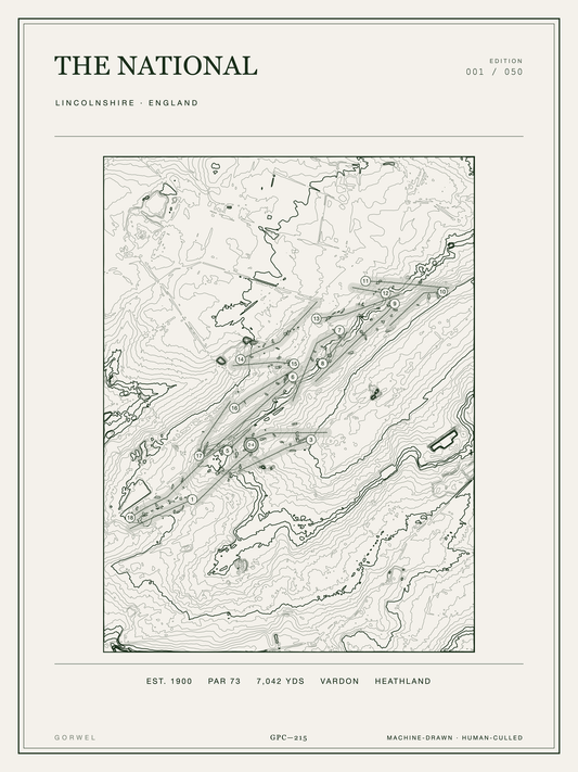 The National Golf Course Print | Topographic Map Wall Art