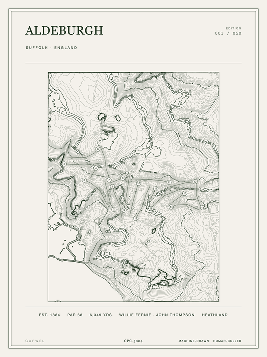 Aldeburgh Golf Course Print | Topographic Map Wall Art