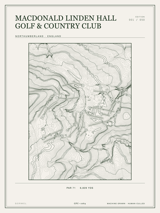 Macdonald Linden Hall Golf & Country Club Golf Course Print | Topographic Map Wall Art