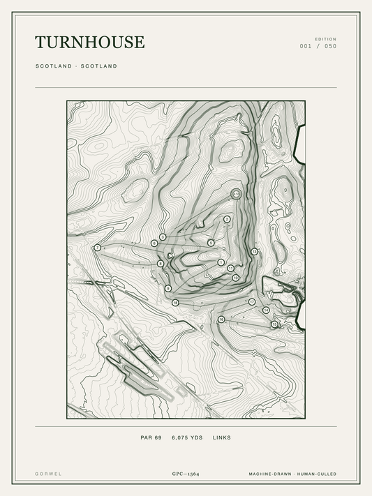 Turnhouse Golf Course Print | Topographic Map Wall Art