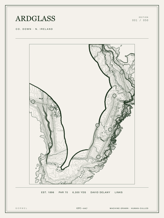 Ardglass Golf Course Print | Topographic Map Wall Art