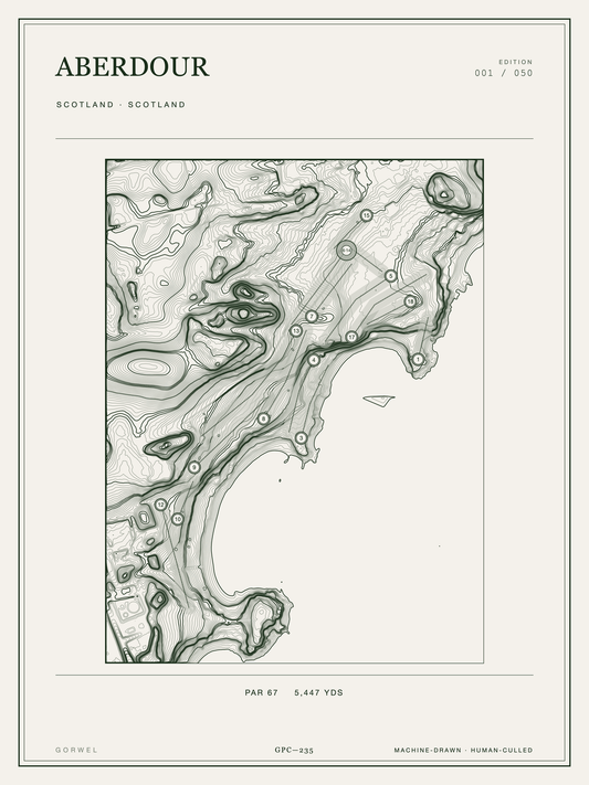 Aberdour Golf Course Print | Topographic Map Wall Art