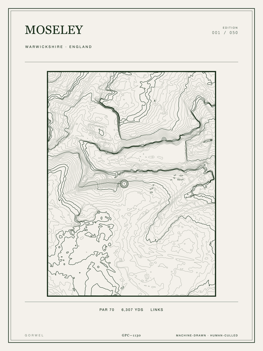 Moseley Golf Course Print | Topographic Map Wall Art