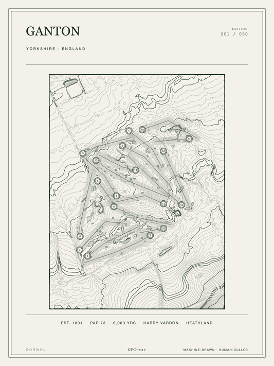 Ganton Golf Course Print | Topographic Map Wall Art