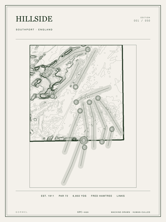 Hillside Golf Course Print | Topographic Map Wall Art