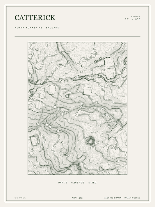 Catterick Golf Course Print | Topographic Map Wall Art