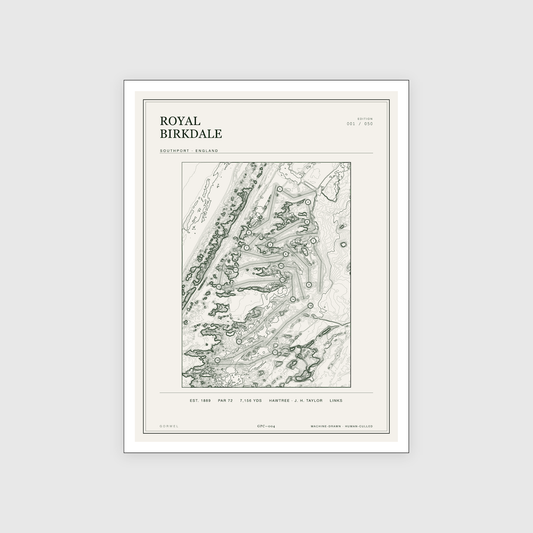 Royal Birkdale Golf Course Print | Topographic Map Wall Art