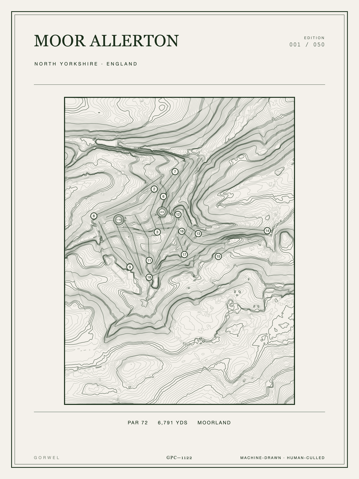 Moor Allerton Golf Course Print | Topographic Map Wall Art