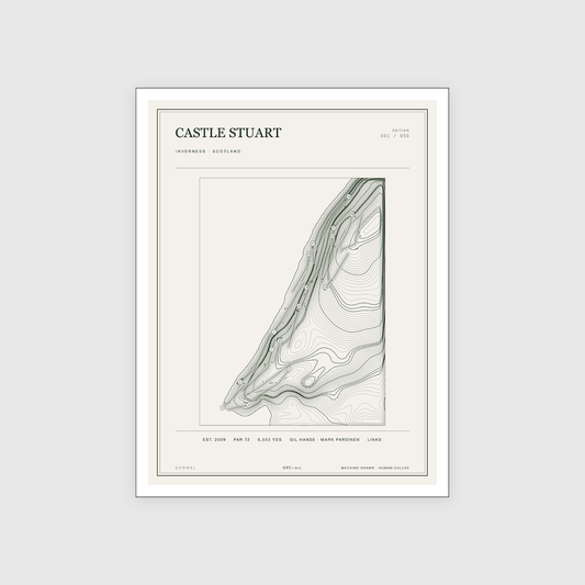 Castle Stuart Golf Course Print | Topographic Map Wall Art