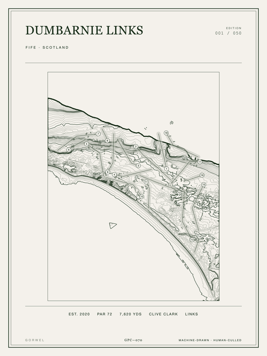 Dumbarnie Links Golf Course Print | Topographic Map Wall Art