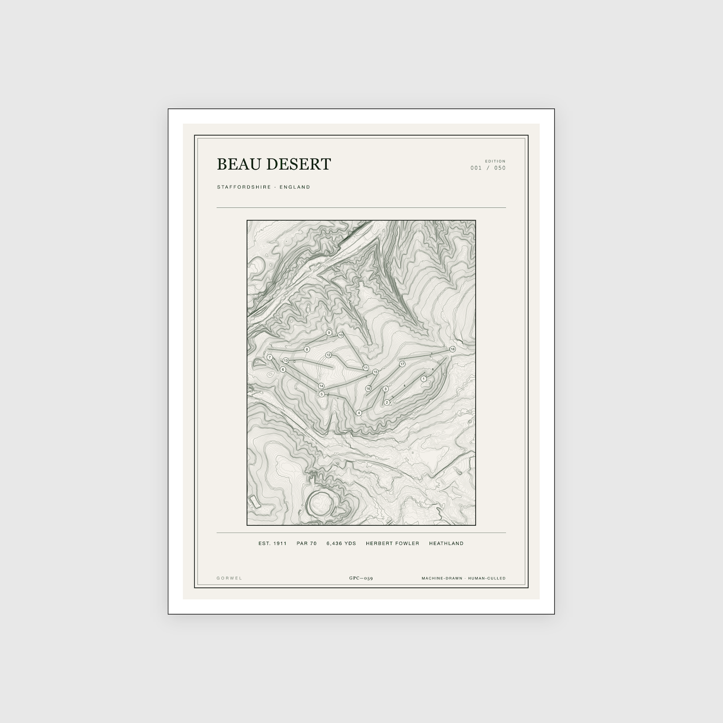 Beau Desert Golf Course Print | Topographic Map Wall Art