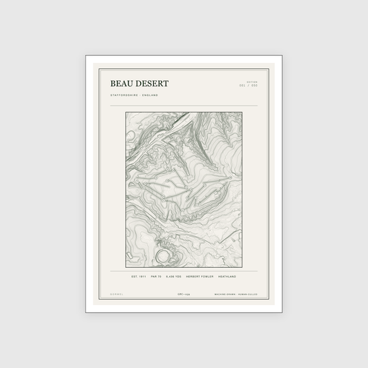 Beau Desert Golf Course Print | Topographic Map Wall Art