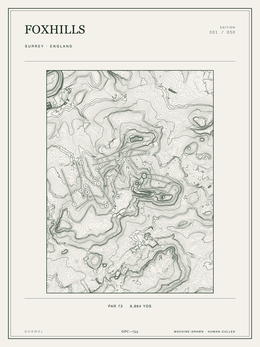 Foxhills Golf Course Print | Topographic Map Wall Art