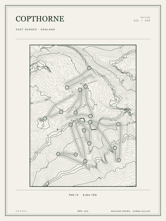 Copthorne Golf Course Print | Topographic Map Wall Art