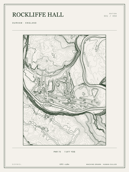 Rockliffe Hall Golf Course Print | Topographic Map Wall Art