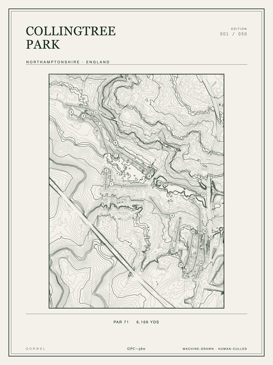 Collingtree Park Golf Course Print | Topographic Map Wall Art