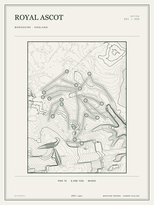Royal Ascot Golf Course Print | Topographic Map Wall Art