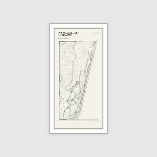Royal Aberdeen Balgownie Golf Course Print | Topographic Map Wall Art