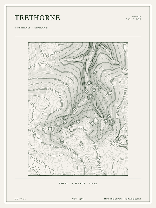 Trethorne Golf Course Print | Topographic Map Wall Art