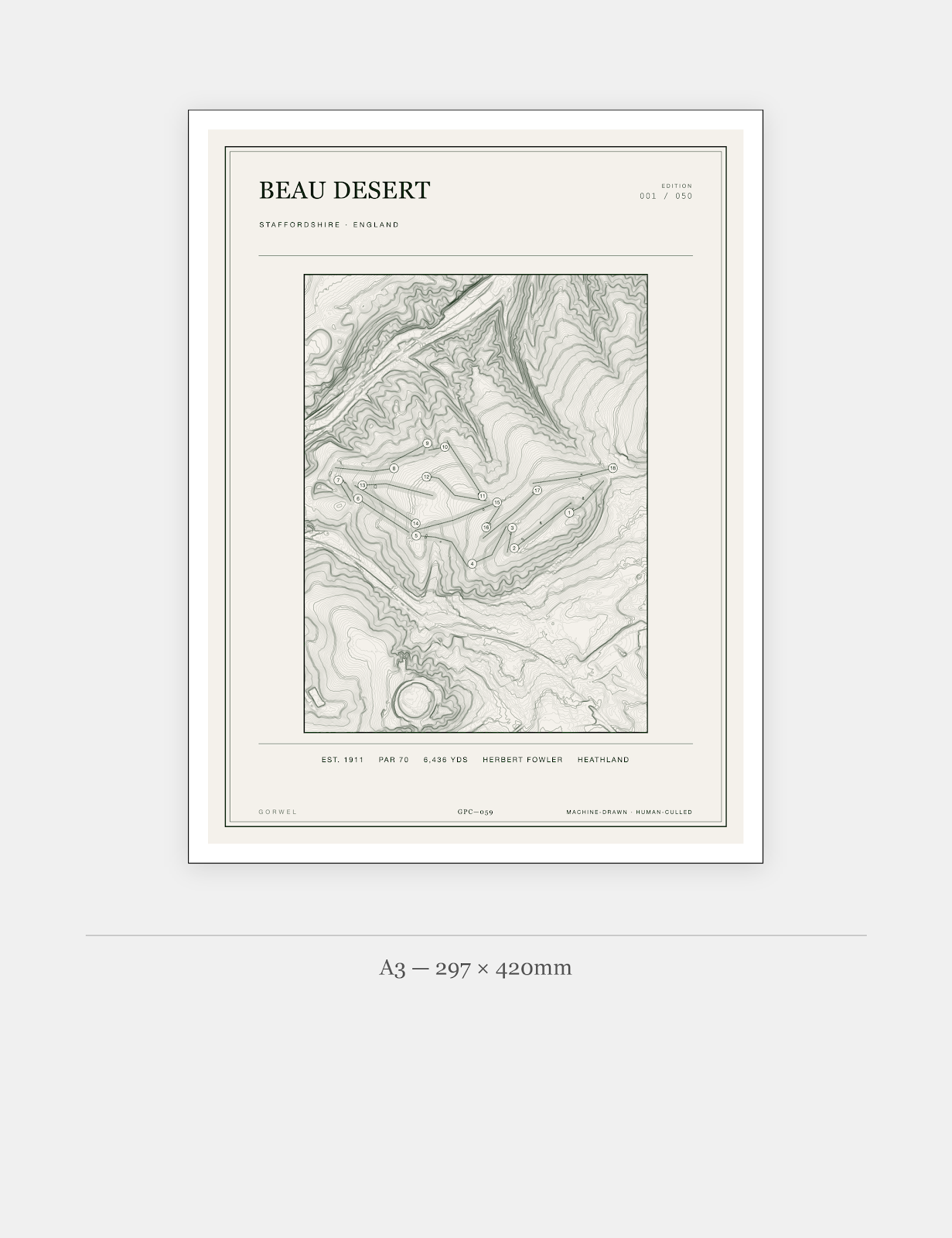Beau Desert Golf Course Print | Topographic Map Wall Art