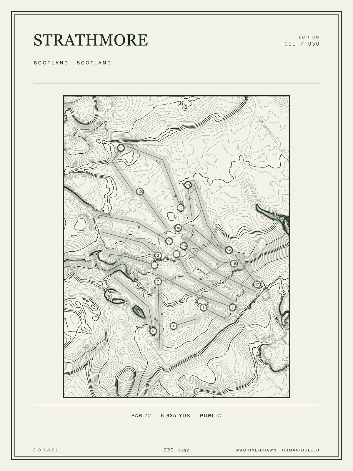 Strathmore Golf Course Print | Topographic Map Wall Art