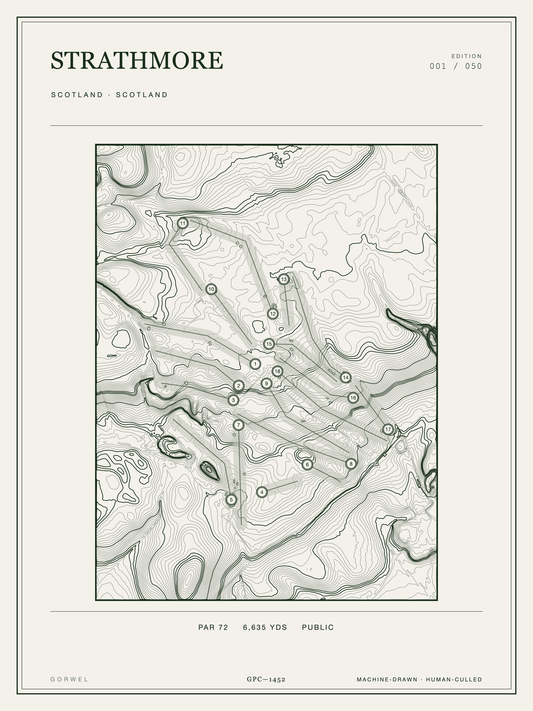 Strathmore Golf Course Print | Topographic Map Wall Art