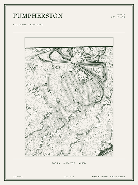Pumpherston Golf Course Print | Topographic Map Wall Art