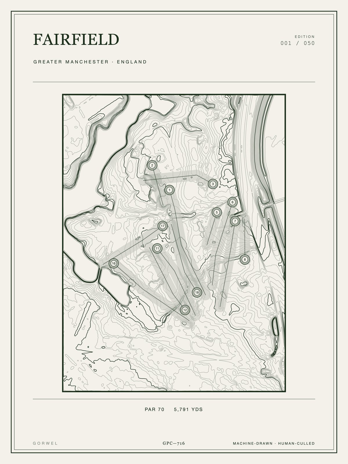 Fairfield Golf Course Print | Topographic Map Wall Art