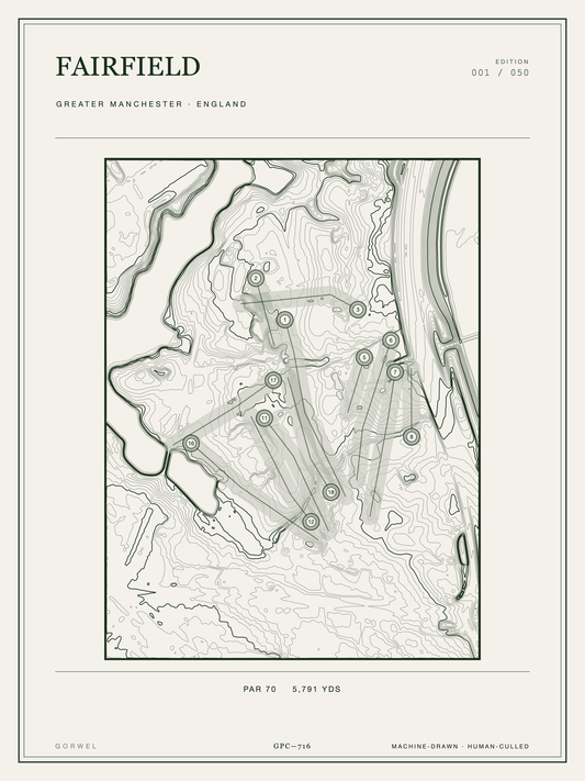 Fairfield Golf Course Print | Topographic Map Wall Art