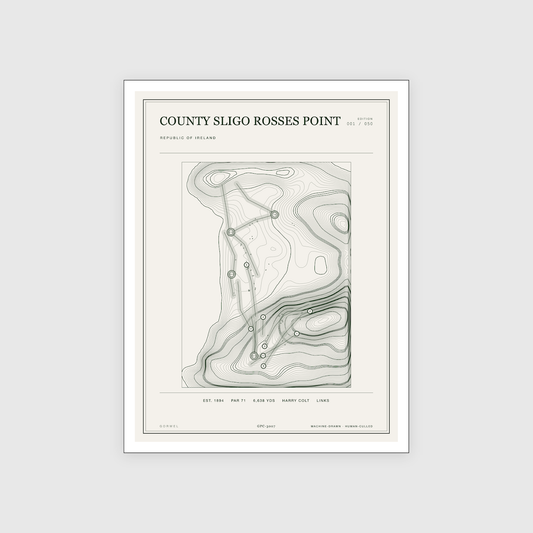 County Sligo Rosses Point Golf Course Print | Topographic Map Wall Art