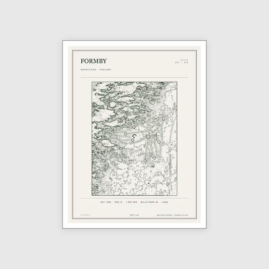 Formby Golf Course Print | Topographic Map Wall Art