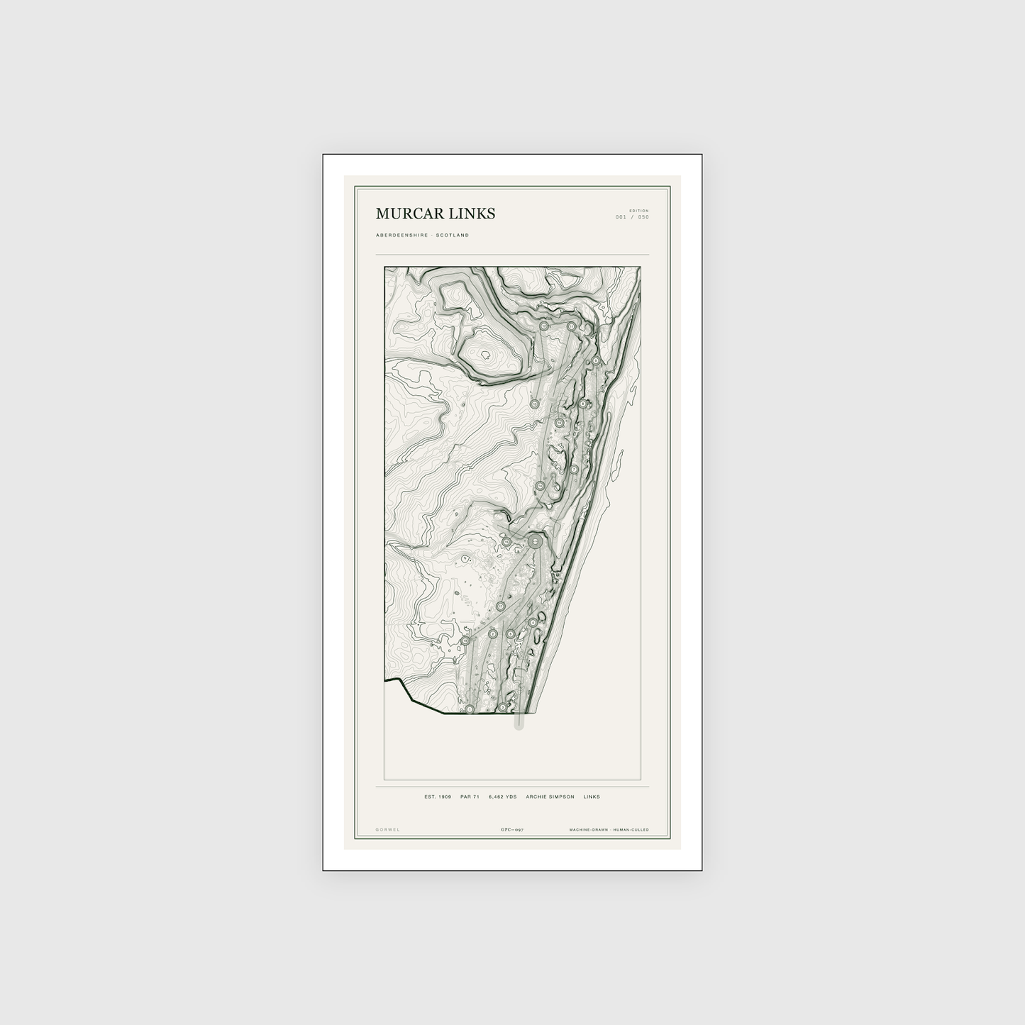 Murcar Links Golf Course Print | Topographic Map Wall Art