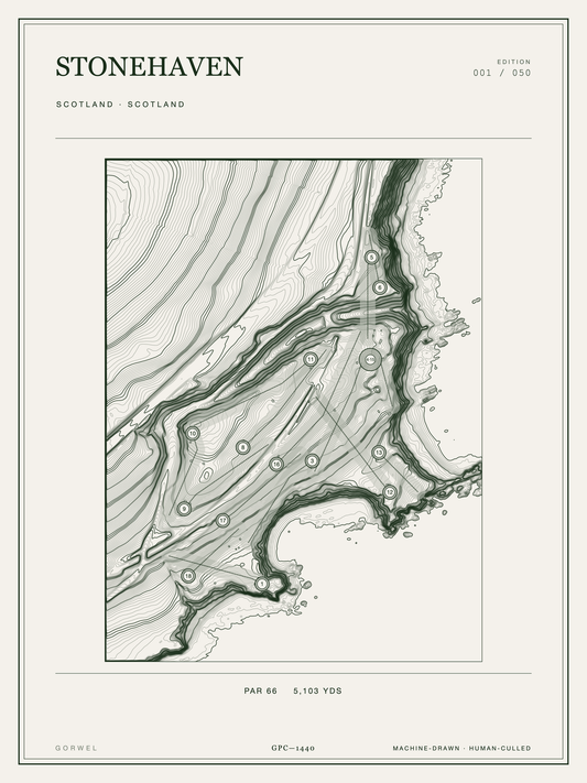 Stonehaven Golf Course Print | Topographic Map Wall Art