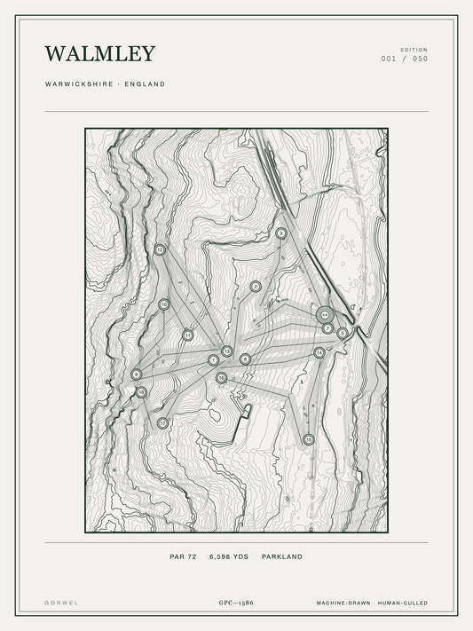 Walmley Golf Course Print | Topographic Map Wall Art