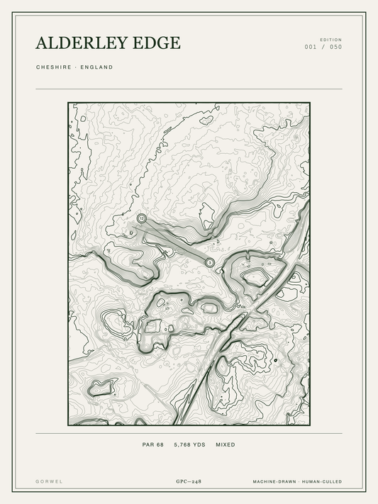 Alderley Edge Golf Course Print | Topographic Map Wall Art