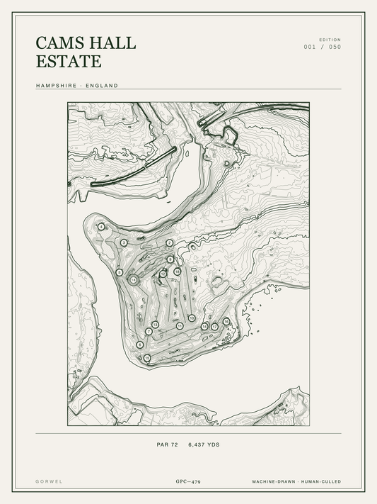 Cams Hall Estate Golf Course Print | Topographic Map Wall Art