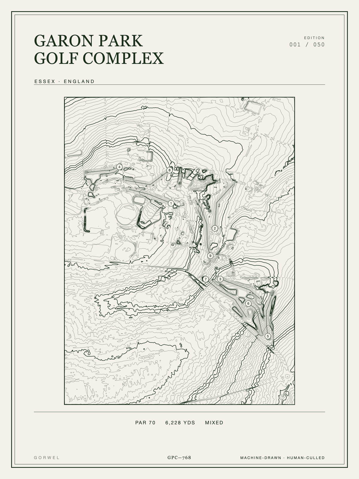 Garon Park Golf Complex Golf Course Print | Topographic Map Wall Art