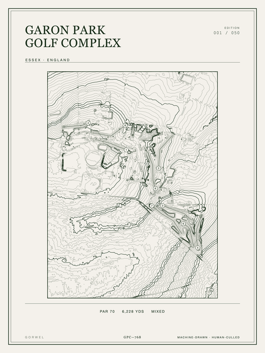 Garon Park Golf Complex Golf Course Print | Topographic Map Wall Art