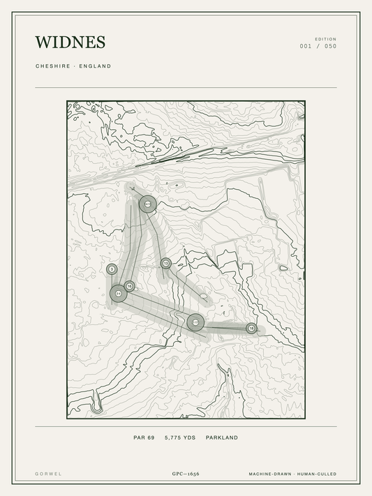 Widnes Golf Course Print | Topographic Map Wall Art
