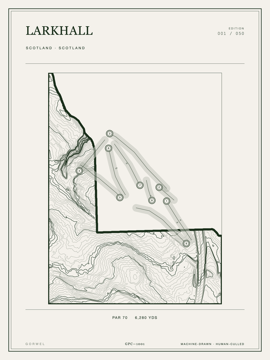 Larkhall Golf Course Print | Topographic Map Wall Art