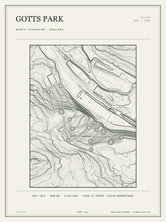 Gotts Park Golf Course Print | Topographic Map Wall Art