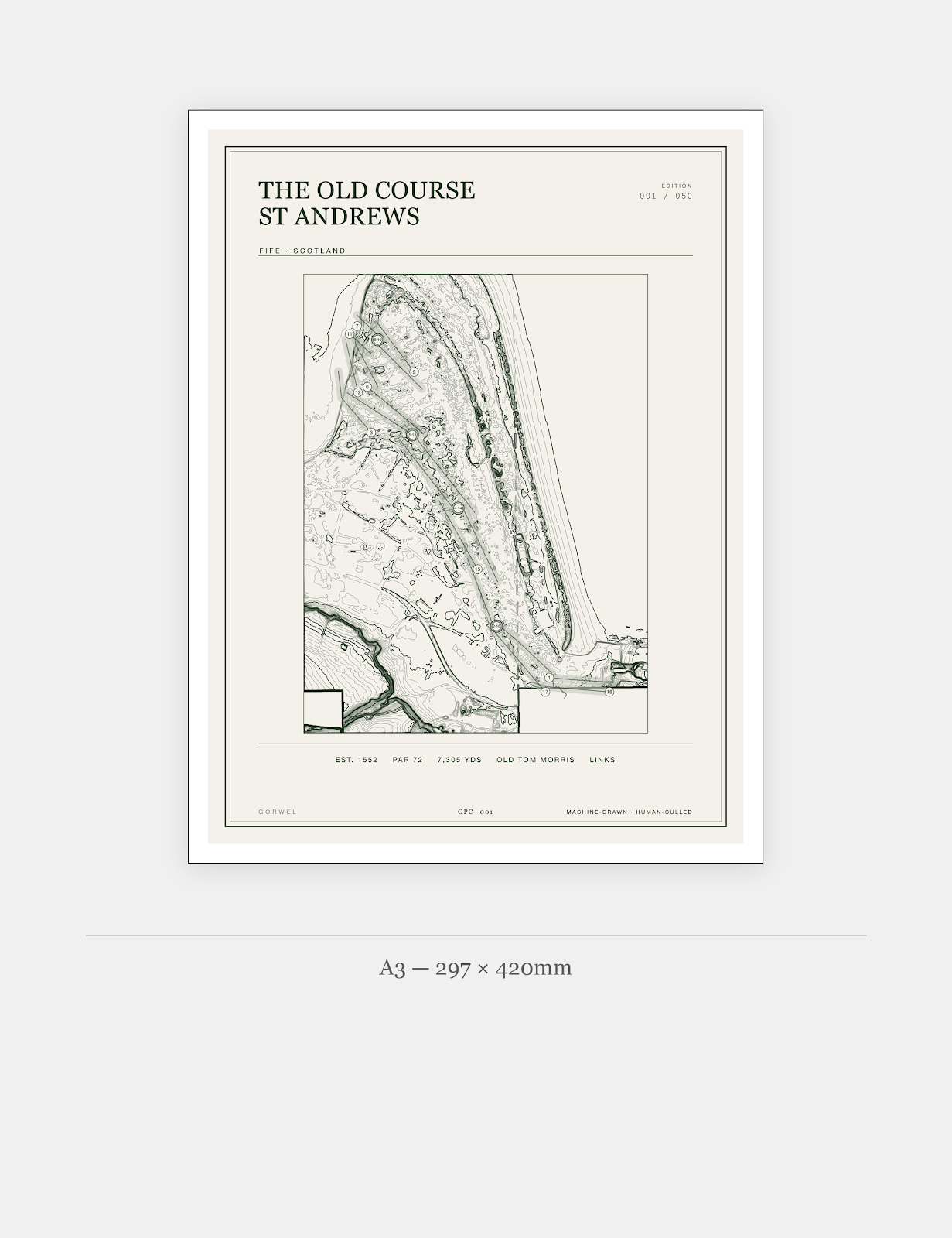The Old Course St Andrews Golf Course Print | Topographic Map Wall Art