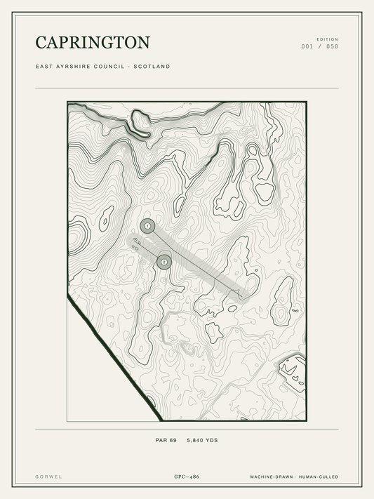 Caprington Golf Course Print | Topographic Map Wall Art