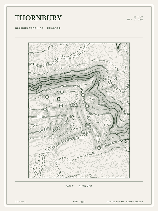 Thornbury Golf Course Print | Topographic Map Wall Art