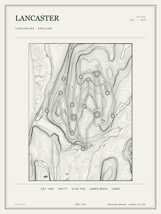 Lancaster Golf Course Print | Topographic Map Wall Art
