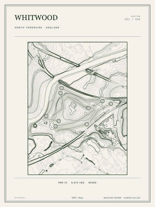 Whitwood Golf Course Print | Topographic Map Wall Art